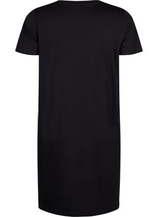 Chemise de nuit en coton à manches courtes, Black w. Self Care, Packshot image number 1