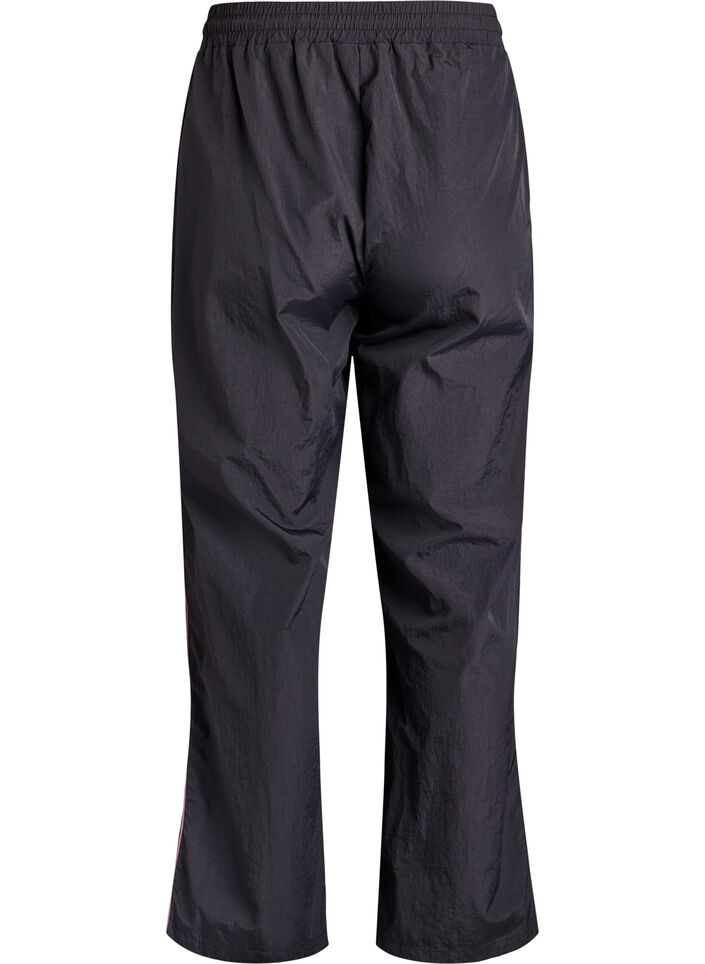 Pantalon léger avec passepoil contrastant et taille haute, Noir, Packshot image number 1