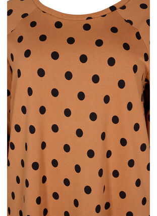 Robe à pois avec manches 3/4, Almond Black Dot, Packshot image number 2