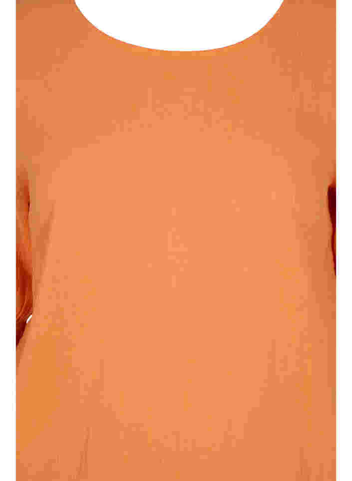 Blouse en coton à manches courtes avec smock, Nectarine, Packshot image number 2