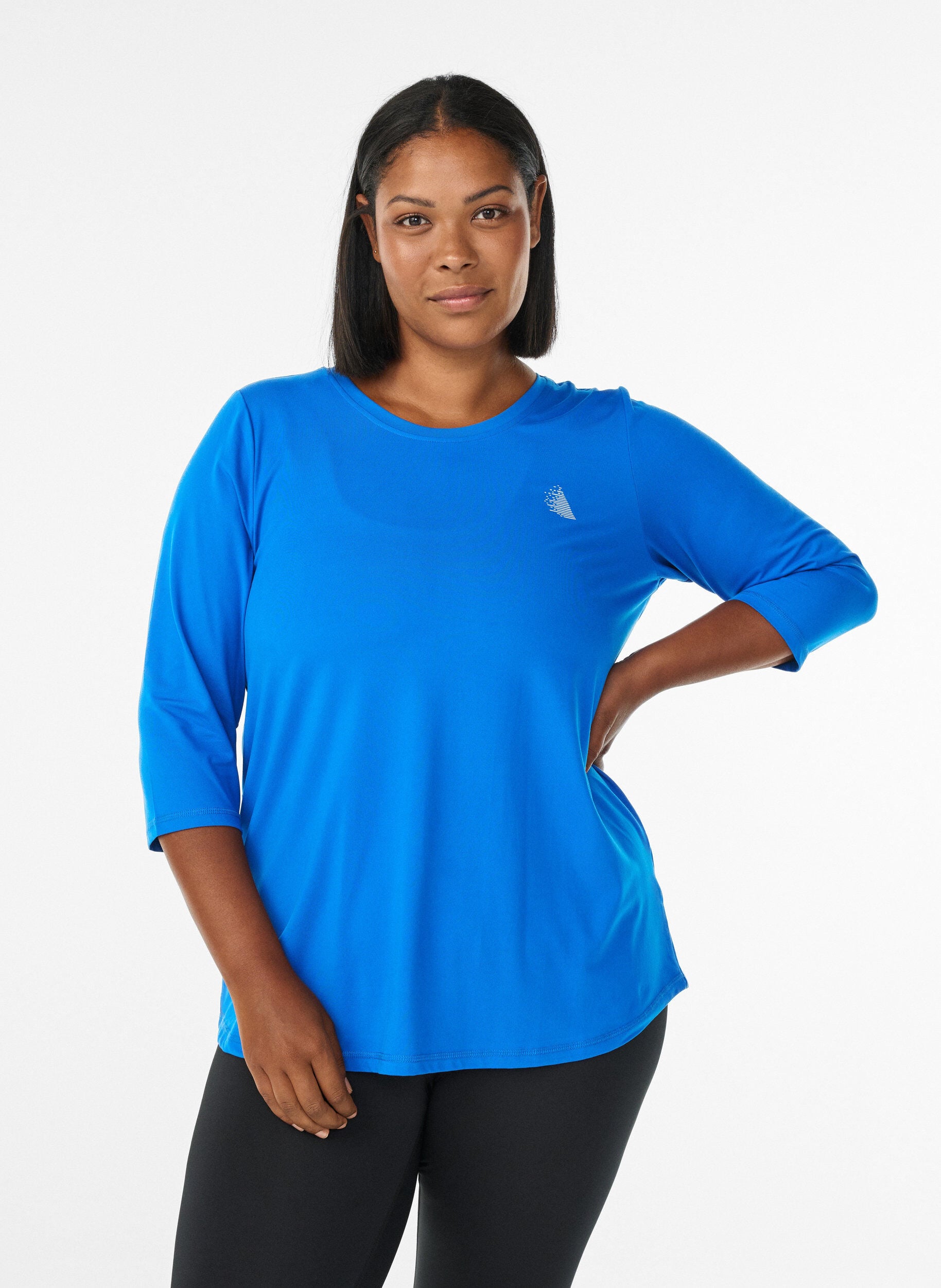 Haut de sport &agrave; manches 3/4, Bleu intense, Model