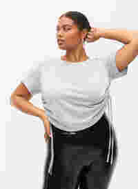 T-shirt court avec cordon de serrage, Light Grey Melange, Model