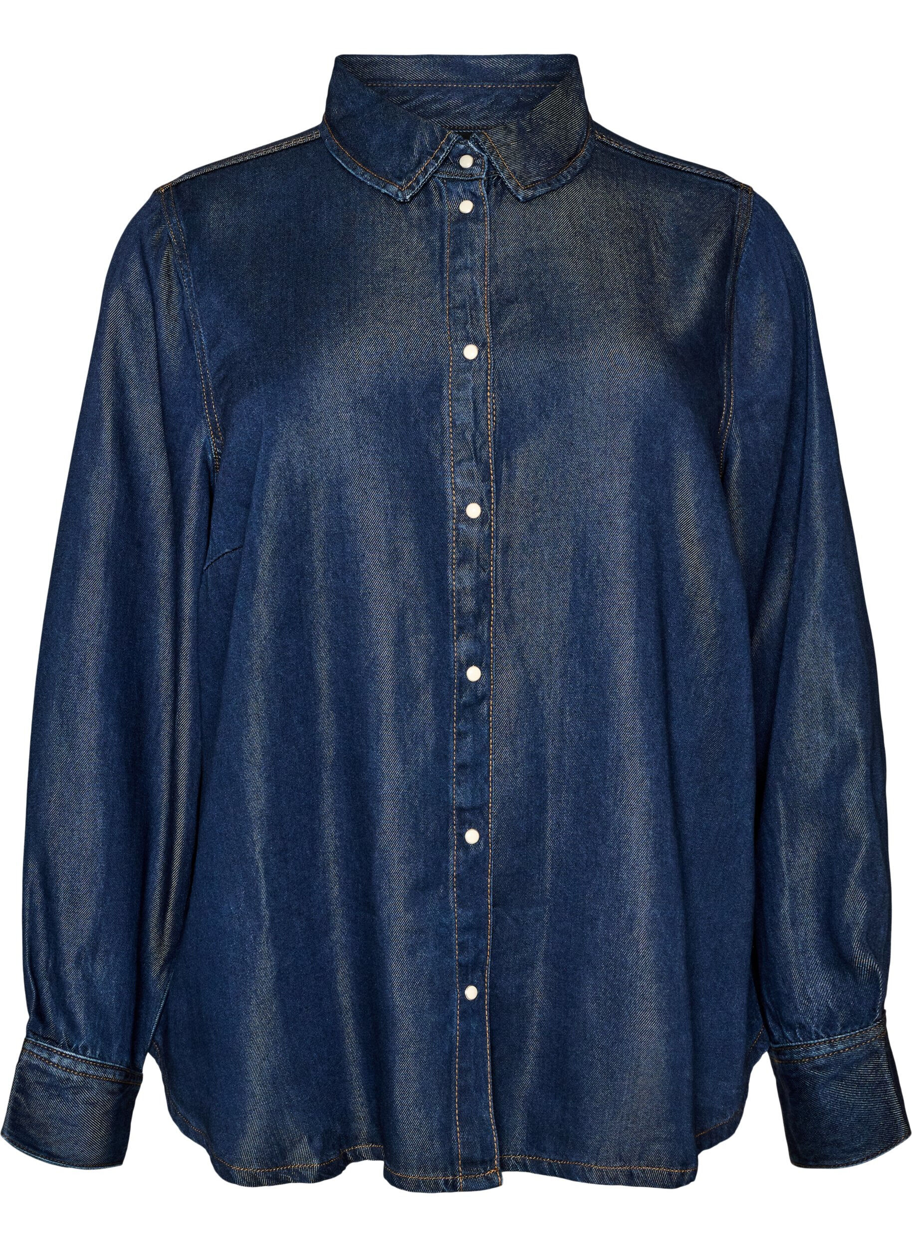 Chemise en jean en lyocell avec boutons-pression