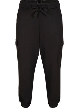 Pantalon cargo avec grandes poches, Black, Packshot image number 0