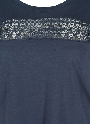T-shirt en coton avec dentelle, Blue Nights, Packshot image number 2