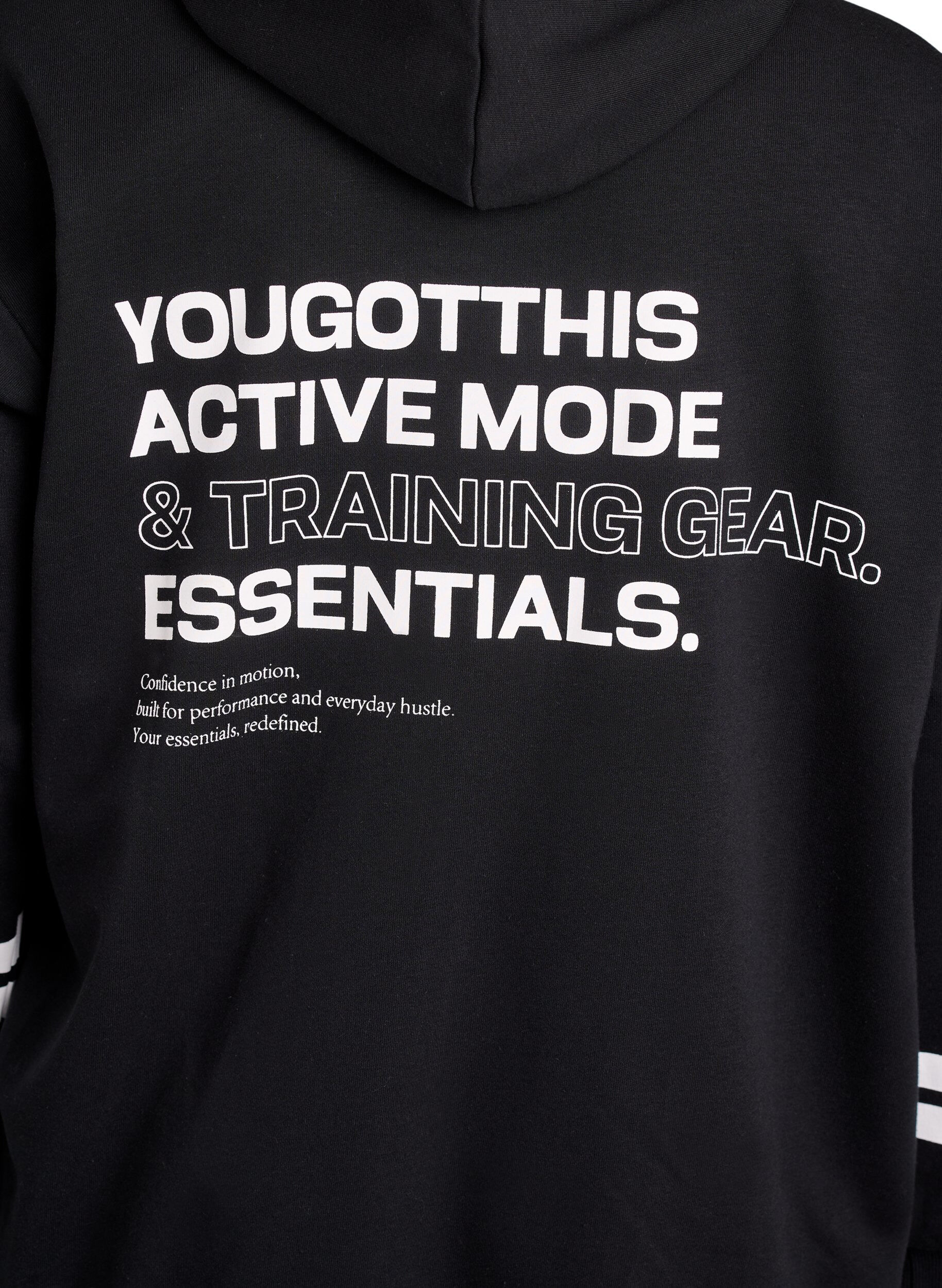 ZizziLange sweatvest met printdetails, Zwart, Packshot image number 3