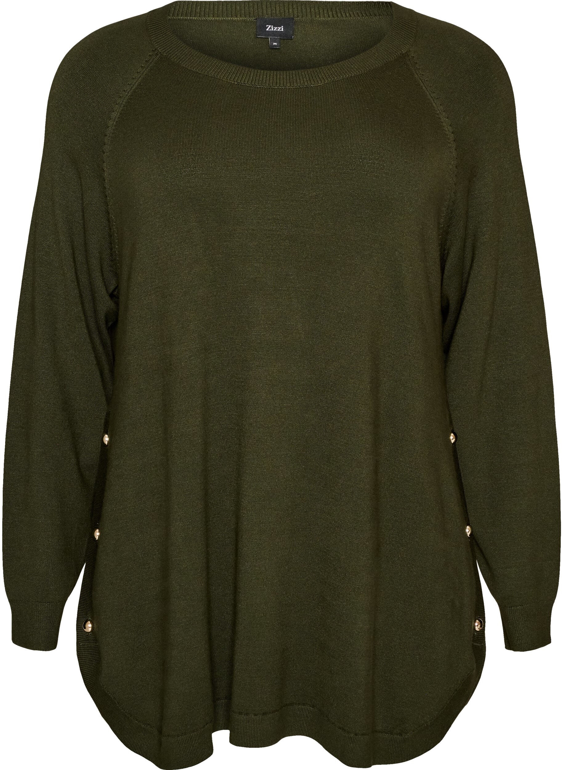 Gebreide blouse met knopen aan de zijkant