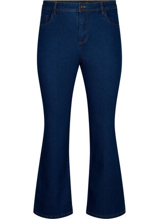 FLASH - Hoog getailleerde jeans met bootcut, Blue denim, Packshot image number 0