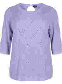 Chemisier en tricot avec manches 3/4 et motif de dentelle