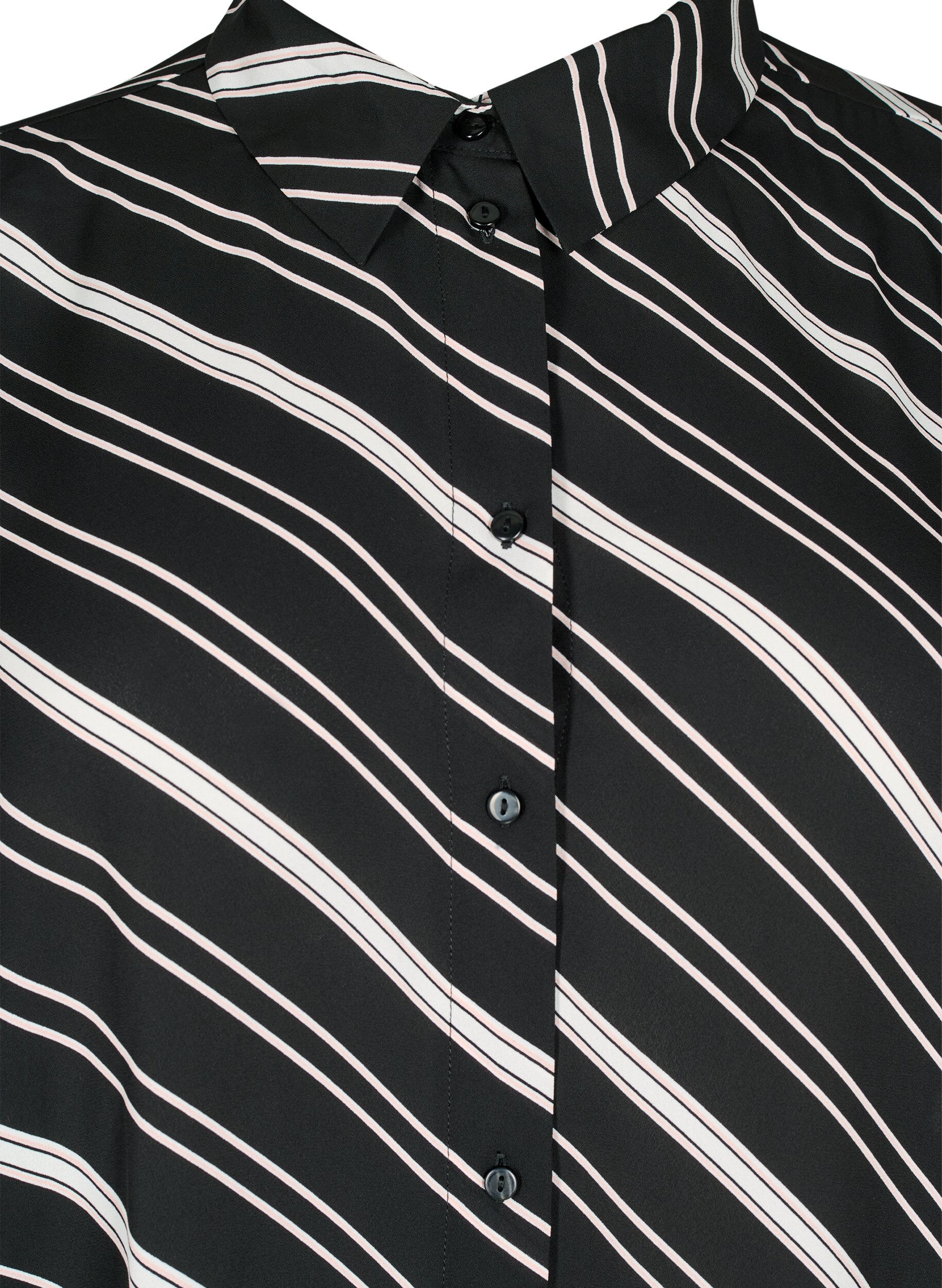 ZizziShirt met patroon en lange mouwen, Black Stripe, Packshot image number 2