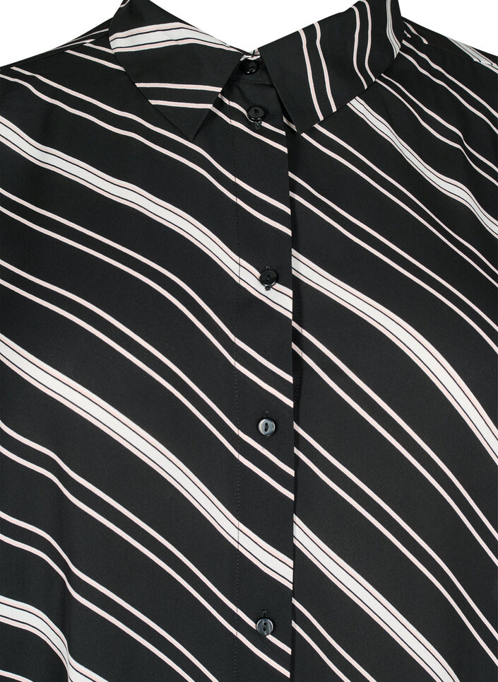 Chemise rayée à manches longues, Black Stripe, Packshot image number 2