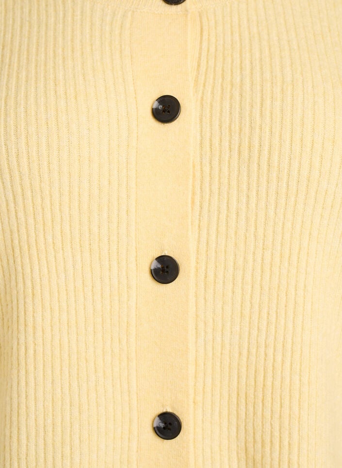 Vest van ribtricot met knopen, Geel, Packshot image number 2