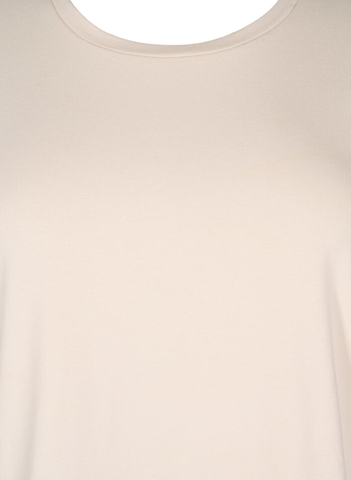 T-shirt avec broderie anglaise et bords &eacute;chancr&eacute;s, Beige, Packshot image number 2