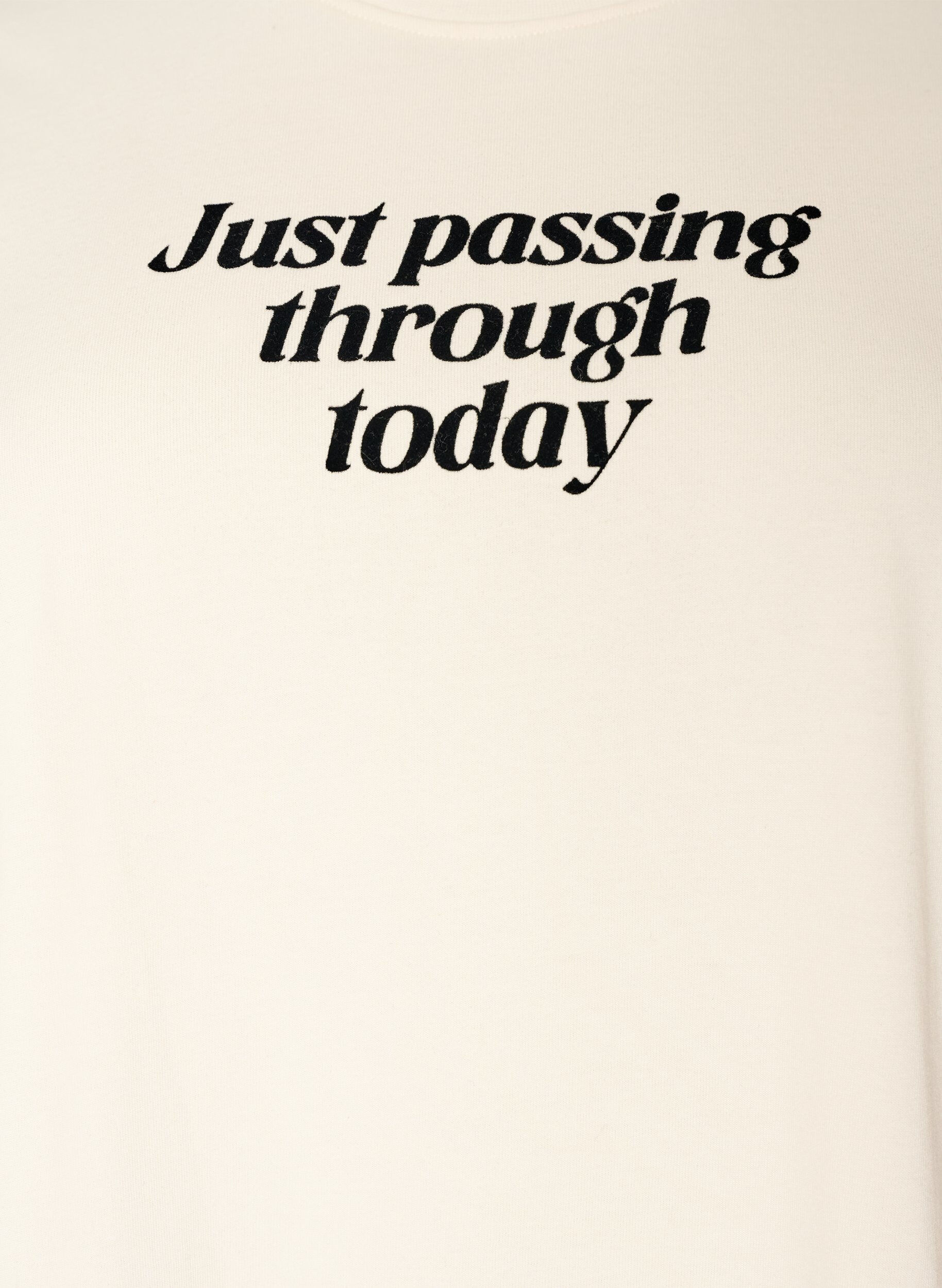 ZizziT-shirt en coton avec texte imprim&eacute;, Blanc, Packshot image number 2