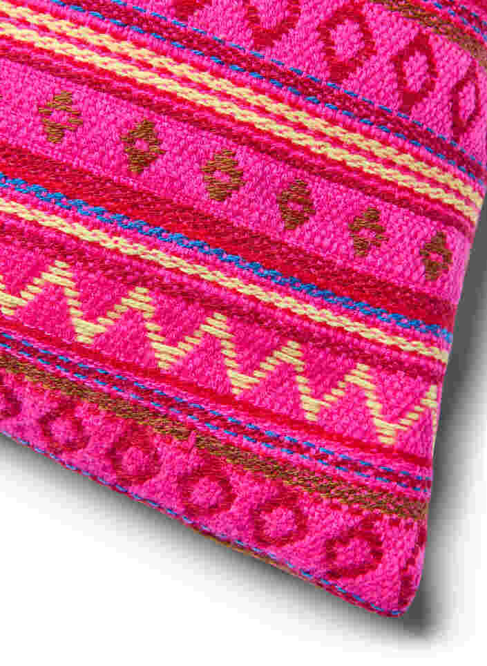 Kussenhoes met jacquardpatroon, Dark Pink Comb, Packshot image number 1