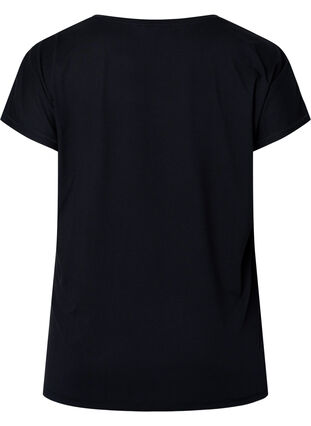 T-shirt d'entraînement à manches courtes avec impression, Black/Pink Print, Packshot image number 1
