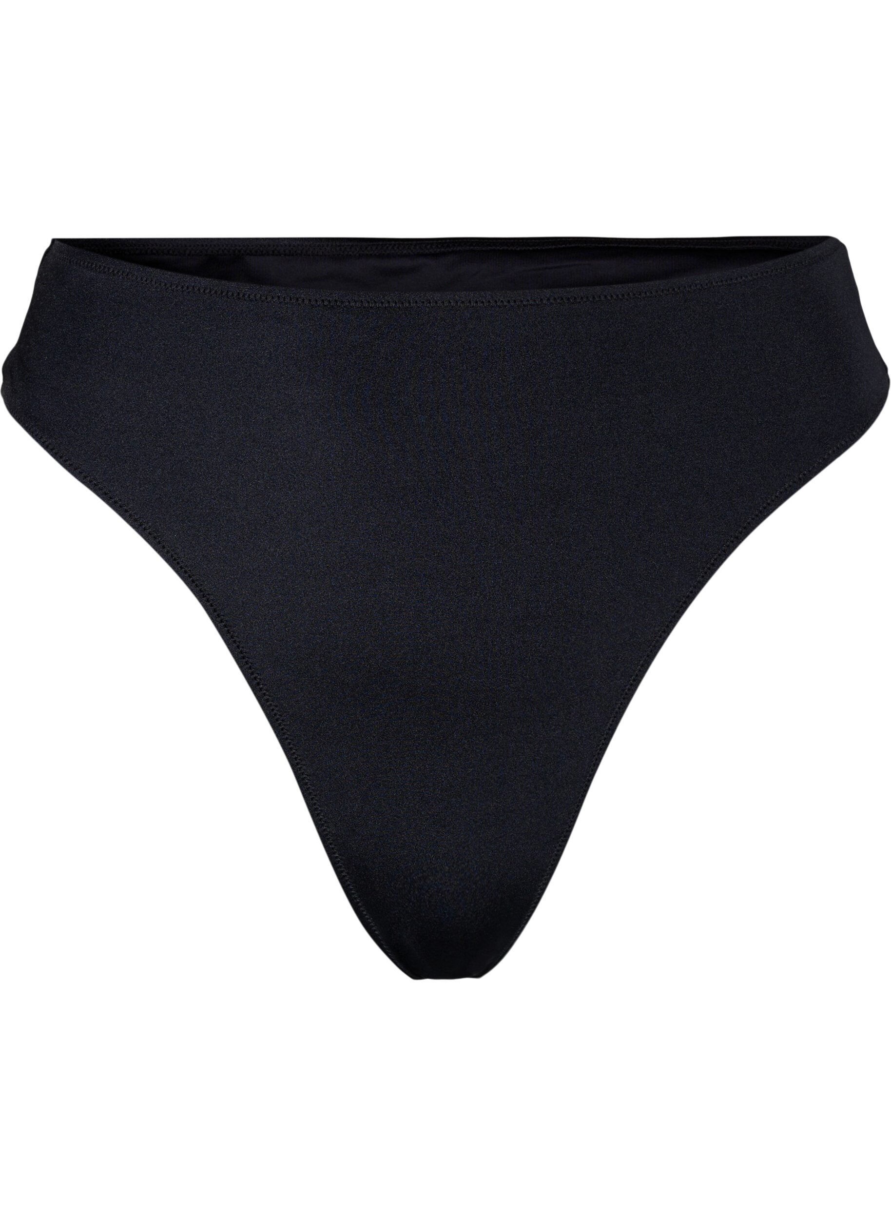 ZizziBikini string met normale taille, Zwart, Packshot image number 0