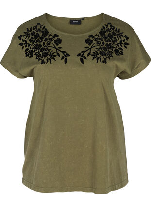 T-shirt en coton bio imprimé, Ivy Green, Packshot image number 0
