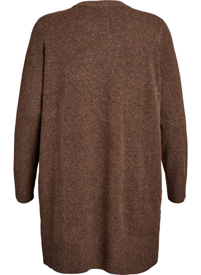 Cardigan en tricot c&ocirc;tel&eacute; avec poches, Marron, Packshot image number 1