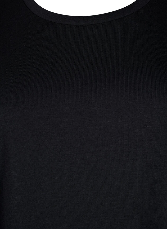 T-shirt en modal m&eacute;lang&eacute;, Noir, Packshot image number 2