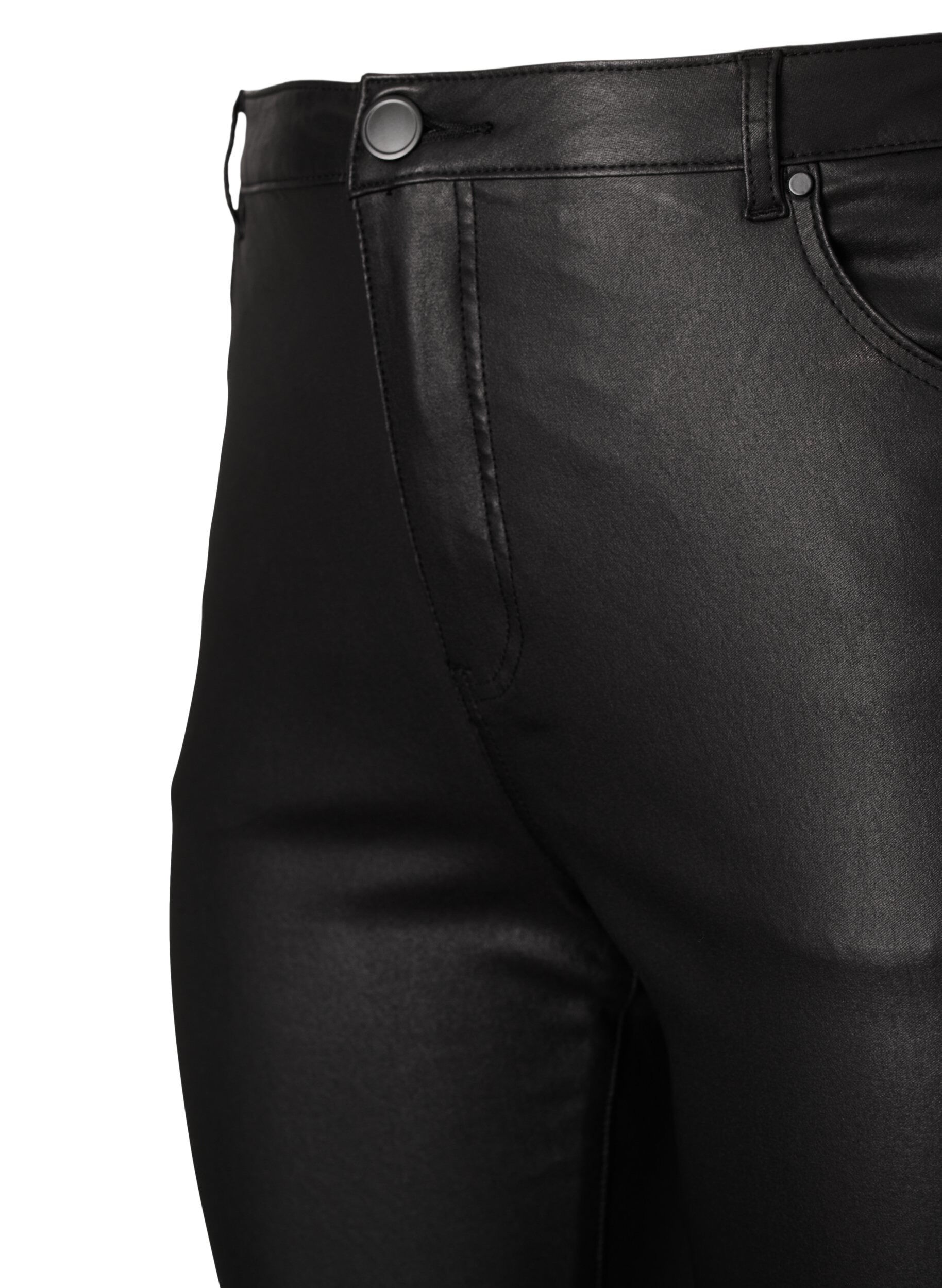 ZizziEllen jeans met coating en bootcut, Black, Packshot image number 2