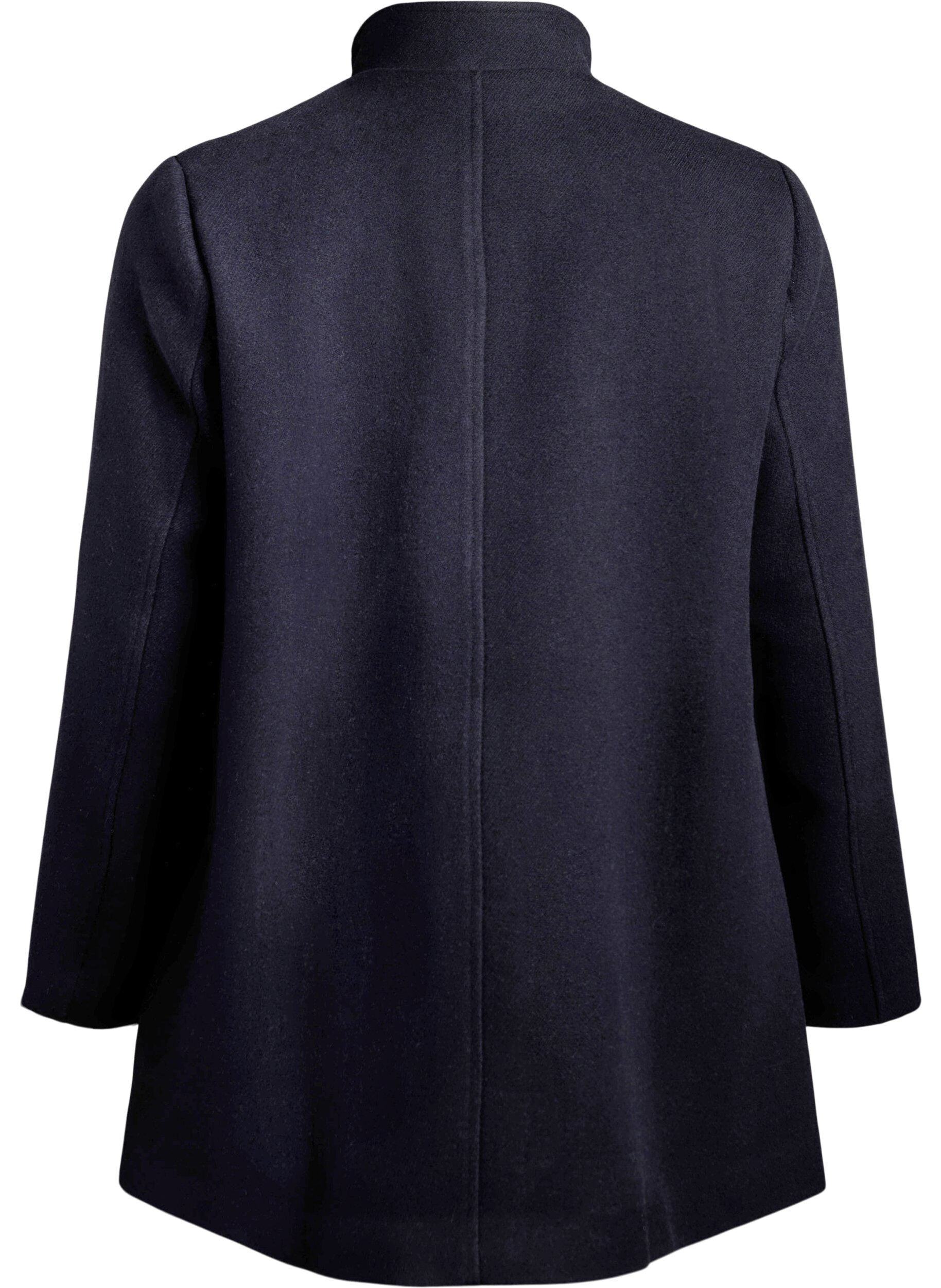ZizziManteau coupe &eacute;vas&eacute;e avec boutons dor&eacute;s, Bleu, Packshot image number 1