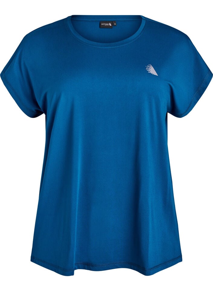 T-shirt de sport couleur unie, Bleu, Packshot image number 0