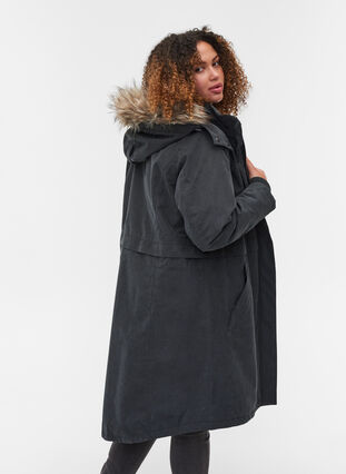 Veste d'hiver imperméable avec capuche amovible, Grey as sample, Model image number 1
