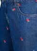 Shorts en jean avec fraises brodées, Bleu, Packshot image number 2