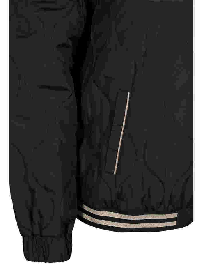 Veste Bomber avec poches et paillettes, Black, Packshot image number 3