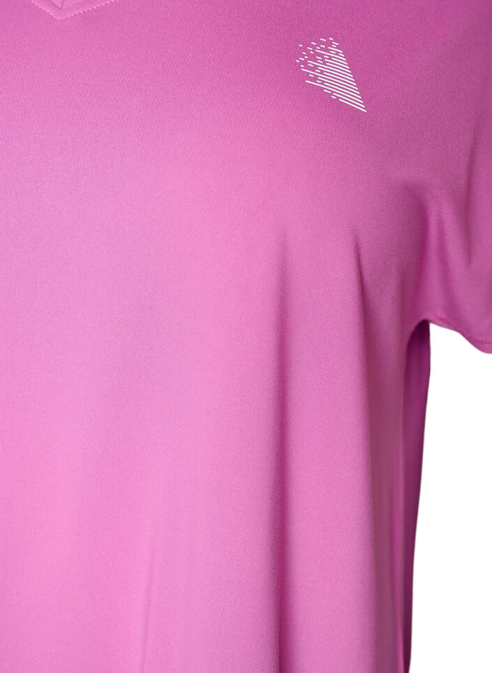 Sportief t-shirt met korte mouwen en v-hals, Paars, Packshot image number 2