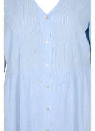 Robe chemise rayée en coton, Blue Stripe, Packshot image number 2