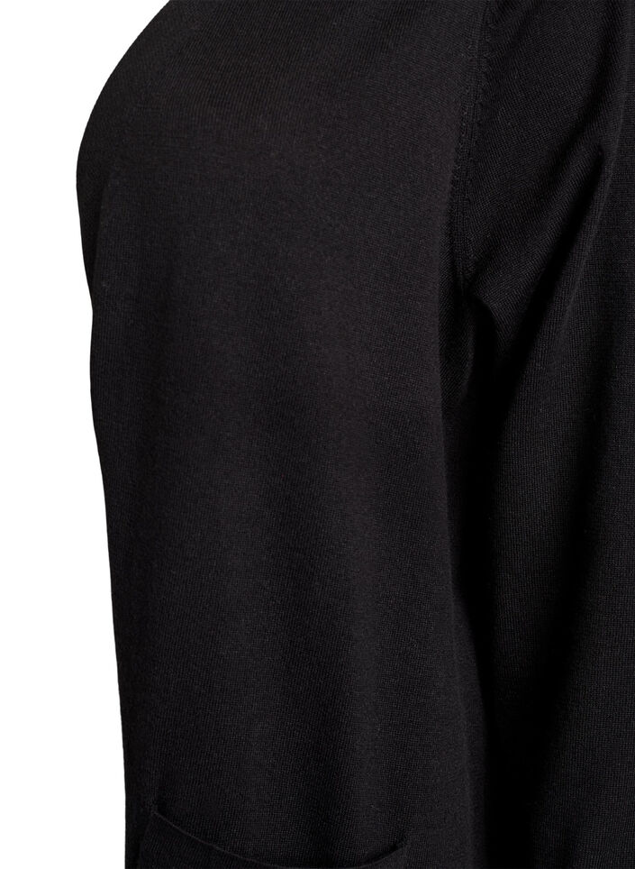 Lang, open vest met zakken, Zwart, Packshot image number 2