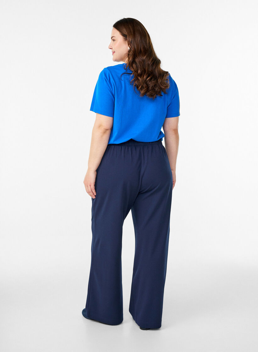 Broek met wijde pijpen, Blauw, Model image number 1