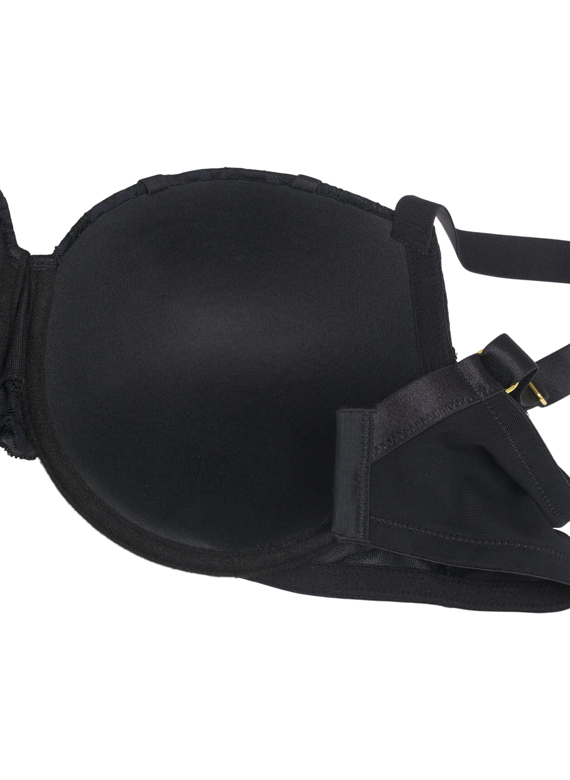 ZizziGevormde bh met strassdetails, Black, Packshot image number 3