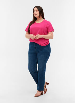 T-shirt en coton à manches courtes , Fuchsia Purple, Model image number 2