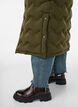 Lange gewatteerde jas met capuchon en een golfpatroon, Groen, Model image number 3