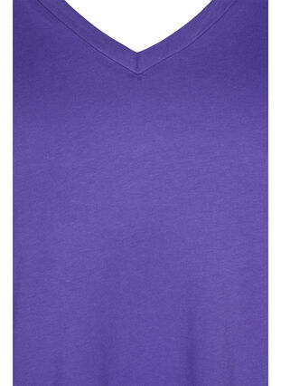 T-shirt in biologisch katoen met v-hals, Ultra Violet, Packshot image number 2