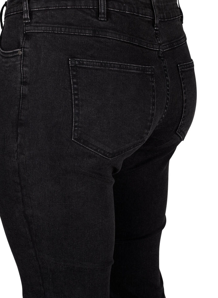 Cropped Emily jeans met gerafelde zoom, Dark Grey Denim, Packshot image number 3