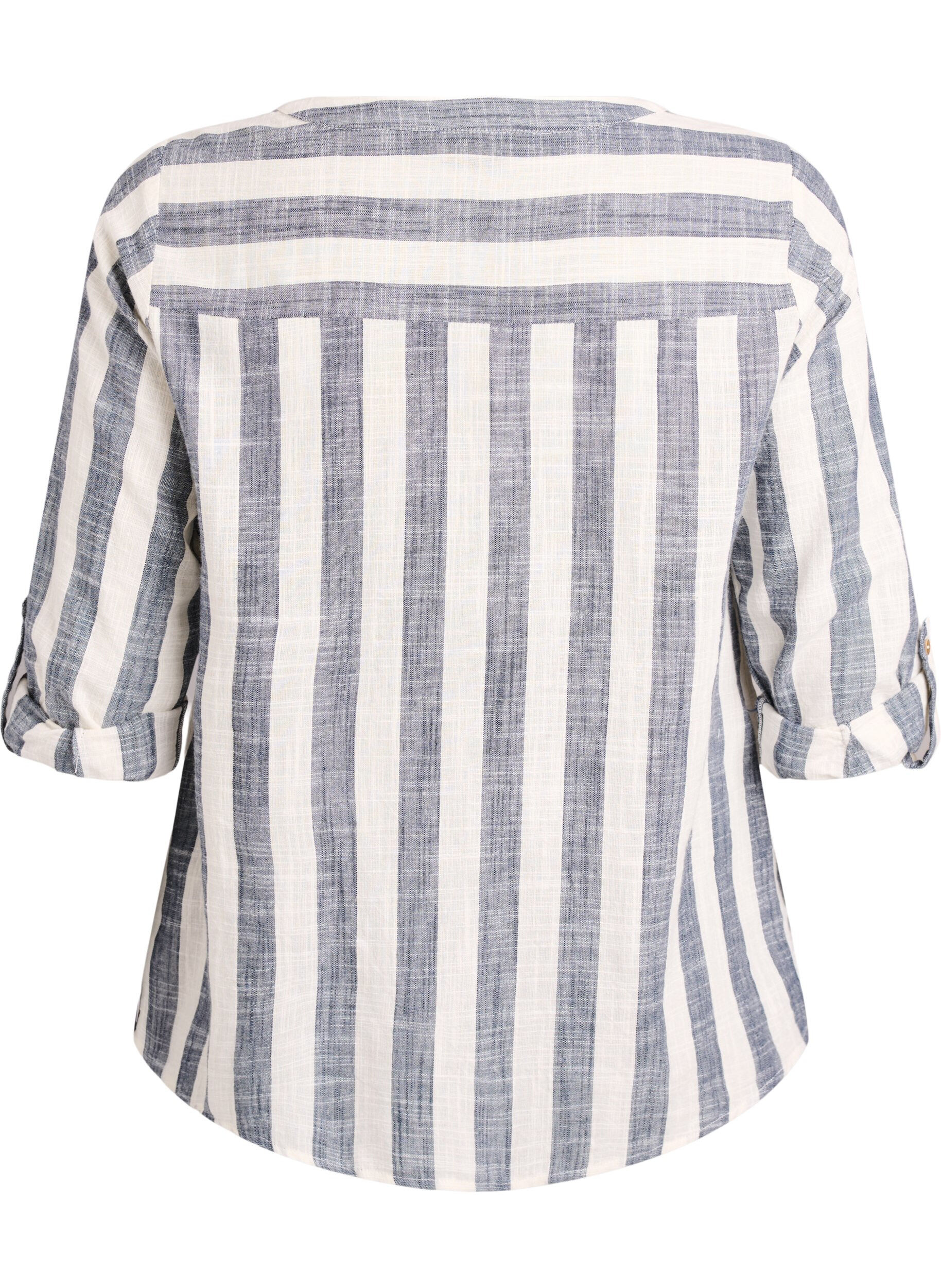 ZizziKatoenen blouse met V-hals, Blauw, Packshot image number 1