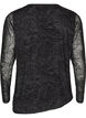 Blouse en maille avec imprim&eacute; cachemire et ourlet asym&eacute;trique, Noir, Packshot image number 1