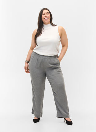 Klassieke broek met zakken, Grey Melange, Model image number 0