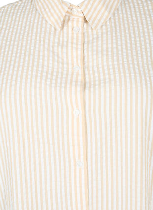 Chemise longue à rayures en coton, White/Natrual Stripe, Packshot image number 2