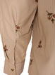 Chemise &agrave; rayures avec fleurs brod&eacute;es, Marron, Packshot image number 3
