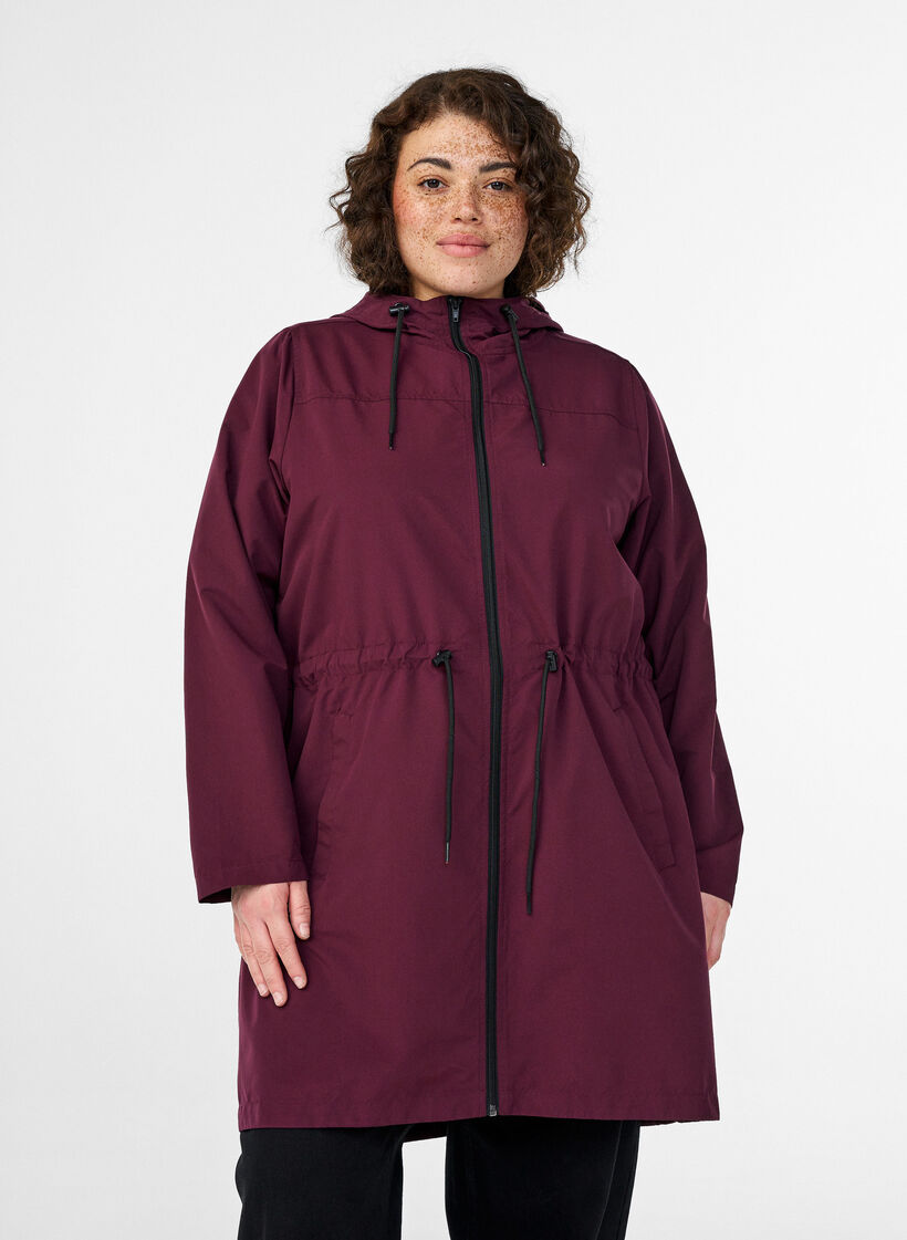 FLASH - Lichtgewicht parka met een capuchon, Rood, Model image number 0