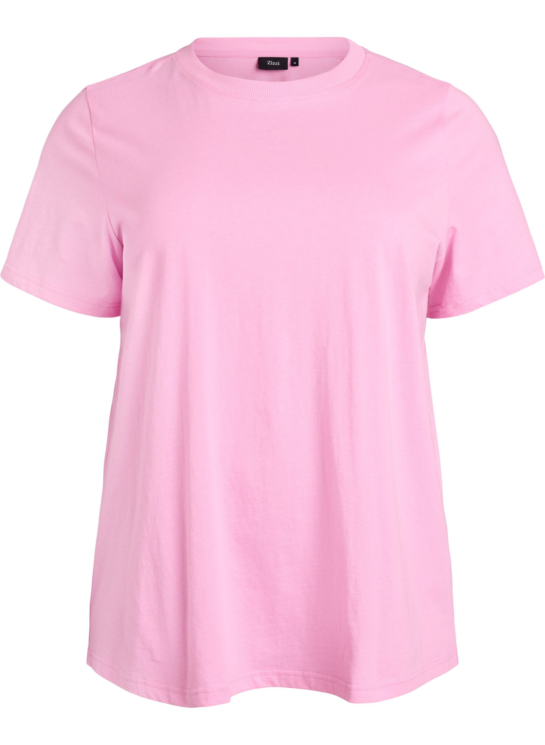 ZizziT-shirt basique en coton &agrave; col rond, Rose, Packshot image number 0