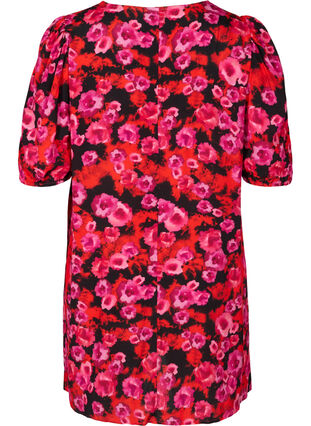 Tunique en viscose à imprimé floral, RED FLOWER AOP, Packshot image number 1