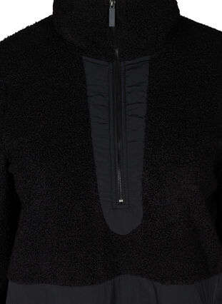Veste de sport en peluche avec poches et fermeture éclair, Black, Packshot image number 2