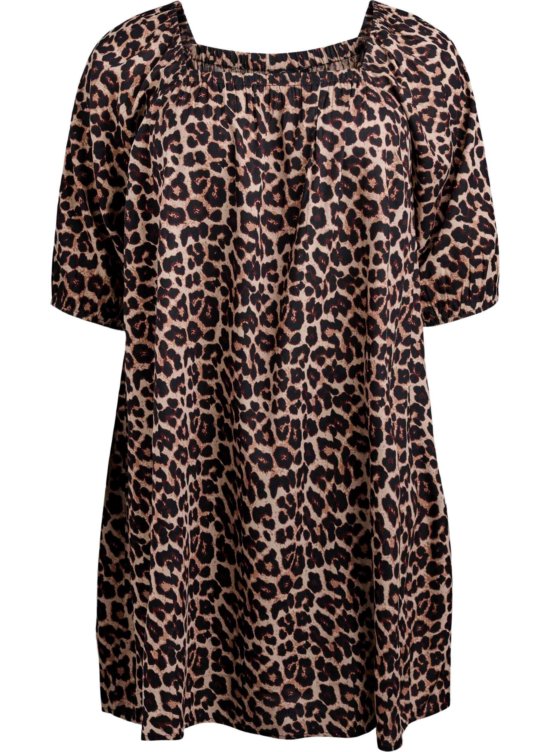 Robe de plage en viscose avec un imprim&eacute;