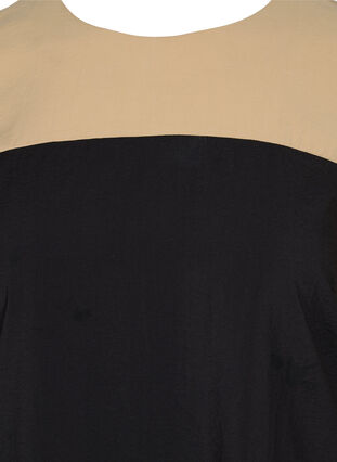Viscose midi-jurk met colour-block, Black Comb, Packshot image number 2